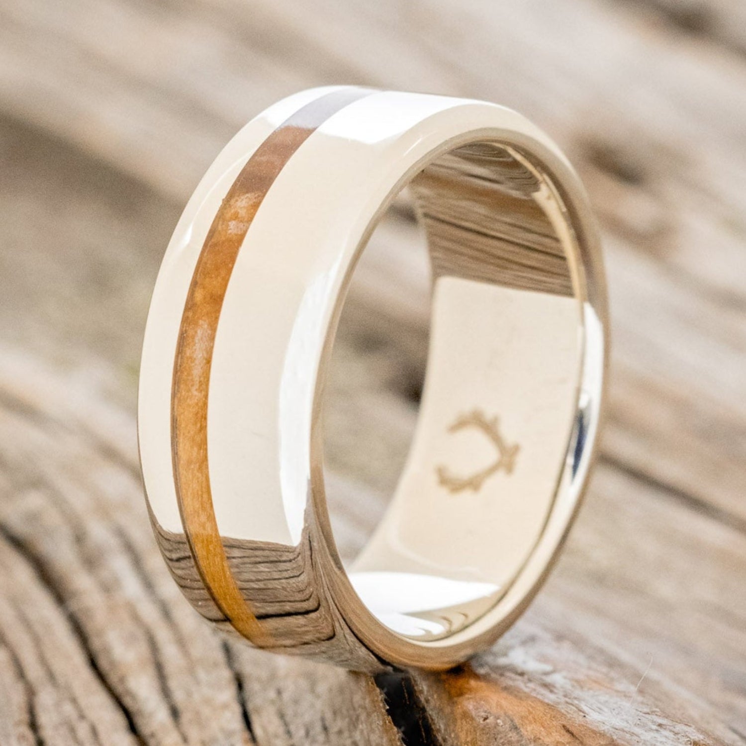 "VERTIGO" - BETHLEHEM OLIVE WOOD WEDDING BAND-13