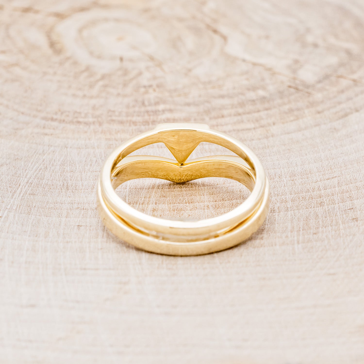 "ATLANTIS" - TRIANGLE TURQUOISE ENGAGEMENT RING WITH V-SHAPED TURQUOISE TRACER-5