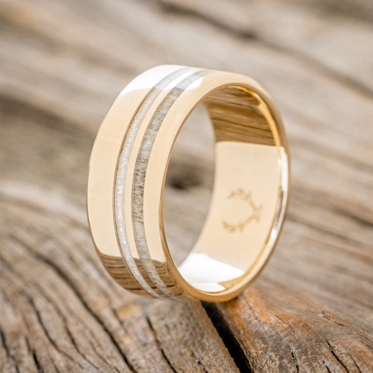 "COSMO" - DIAMOND DUST & ANTLER WEDDING BAND-7