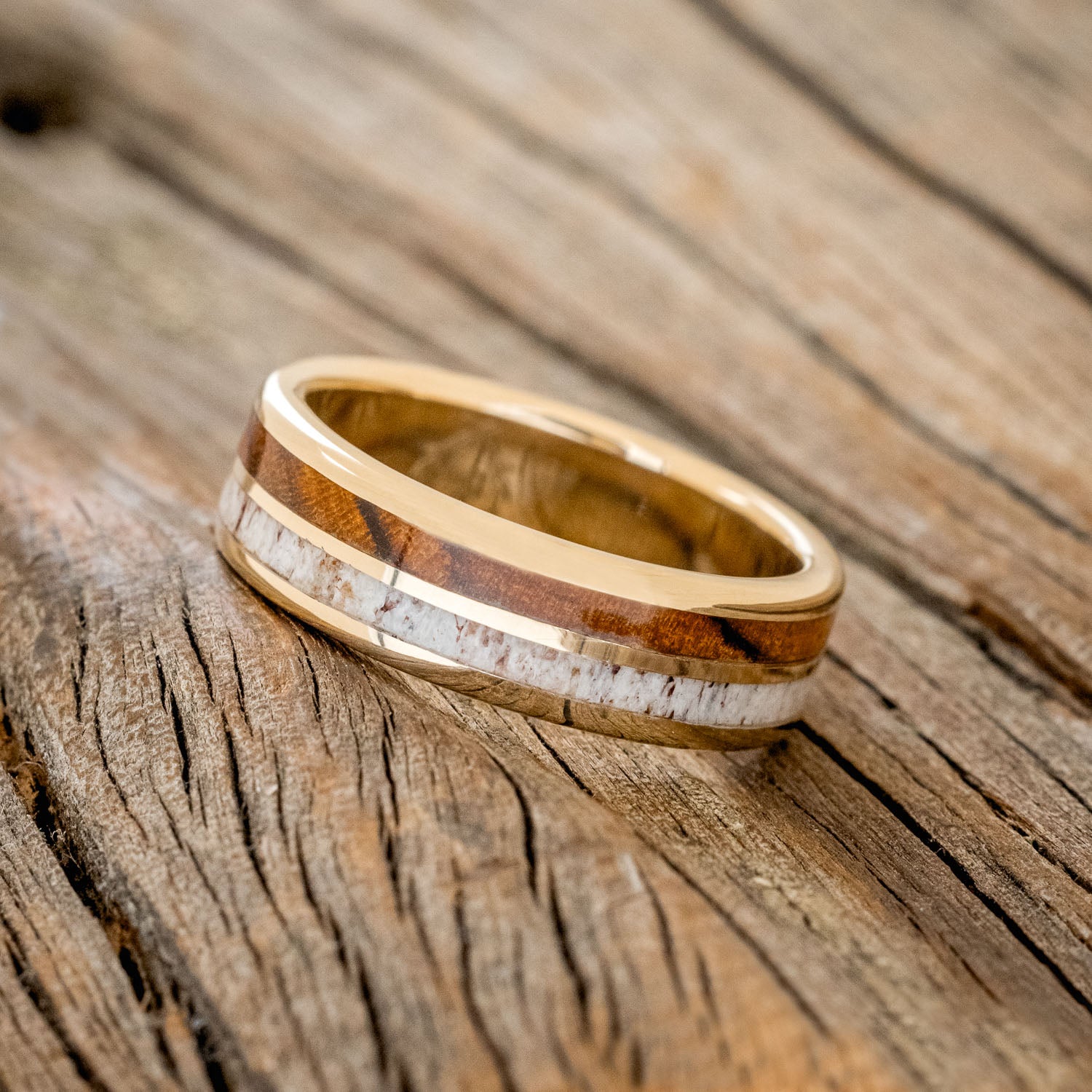 "DYAD" - IRONWOOD & ANTLER WEDDING BAND-5