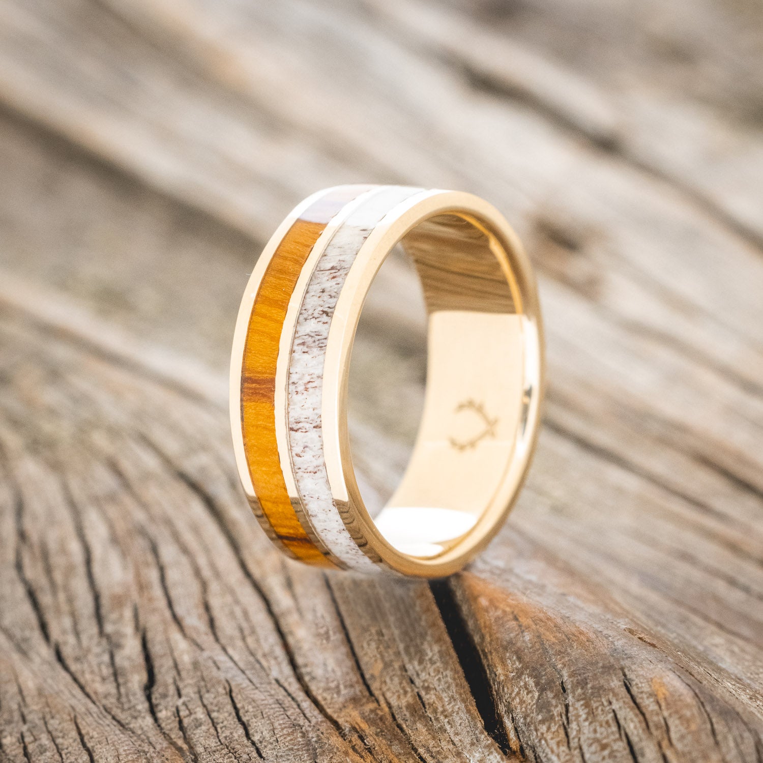 "DYAD" - IRONWOOD & ANTLER WEDDING BAND-7