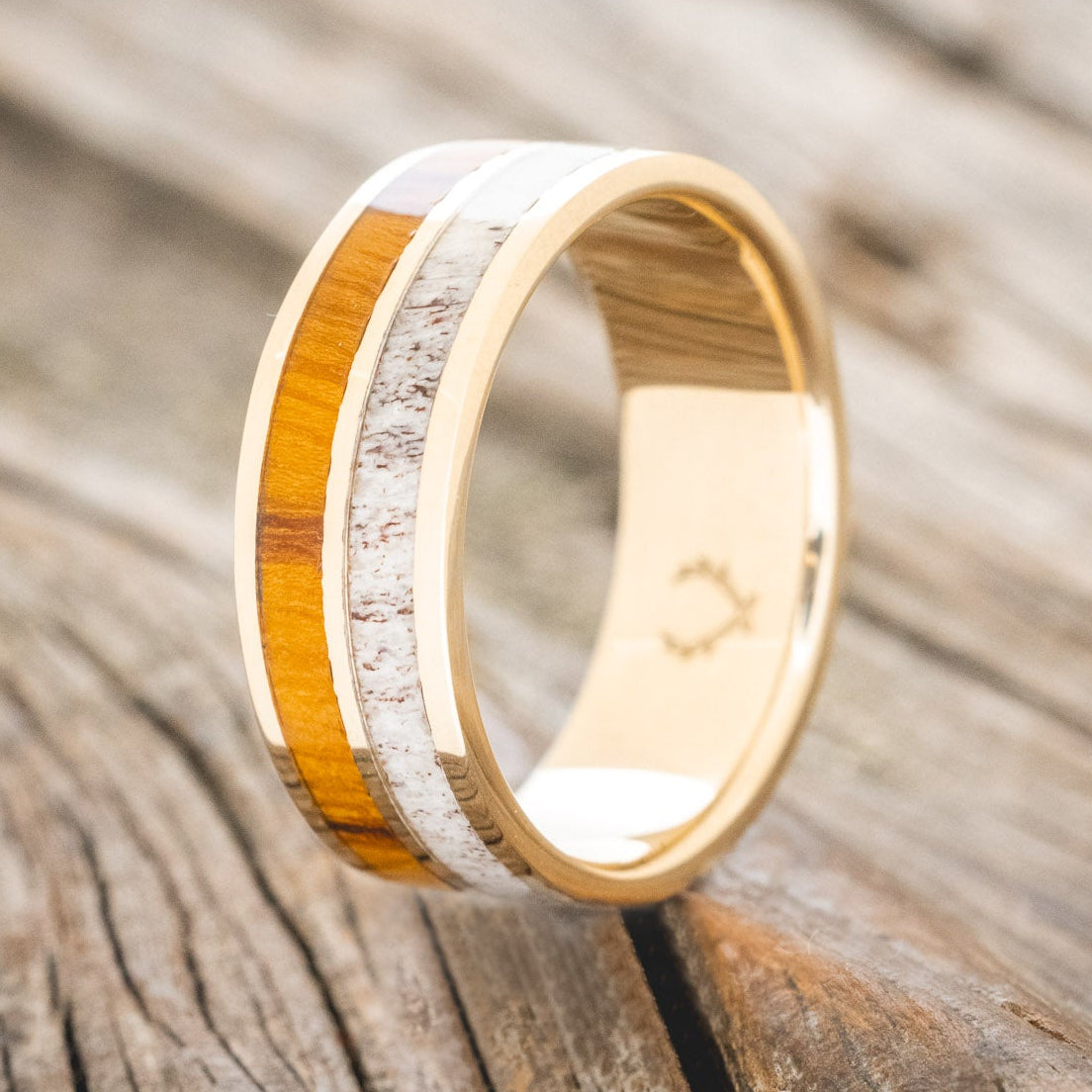 "DYAD" - IRONWOOD & ANTLER WEDDING BAND-7