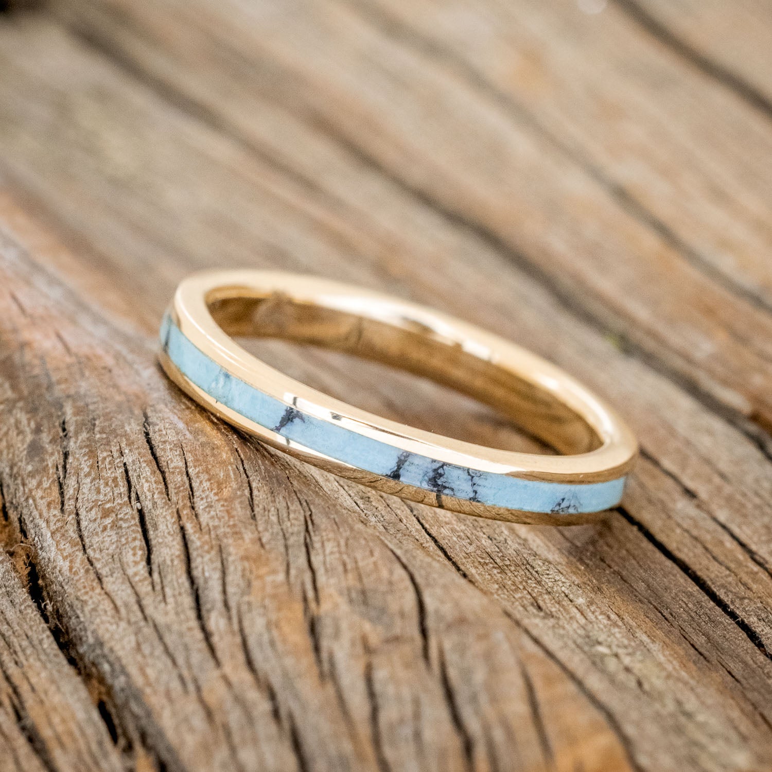 "ETERNA" - TURQUOISE & BLACK MATRIX TRUSTONE STACKING BAND-5