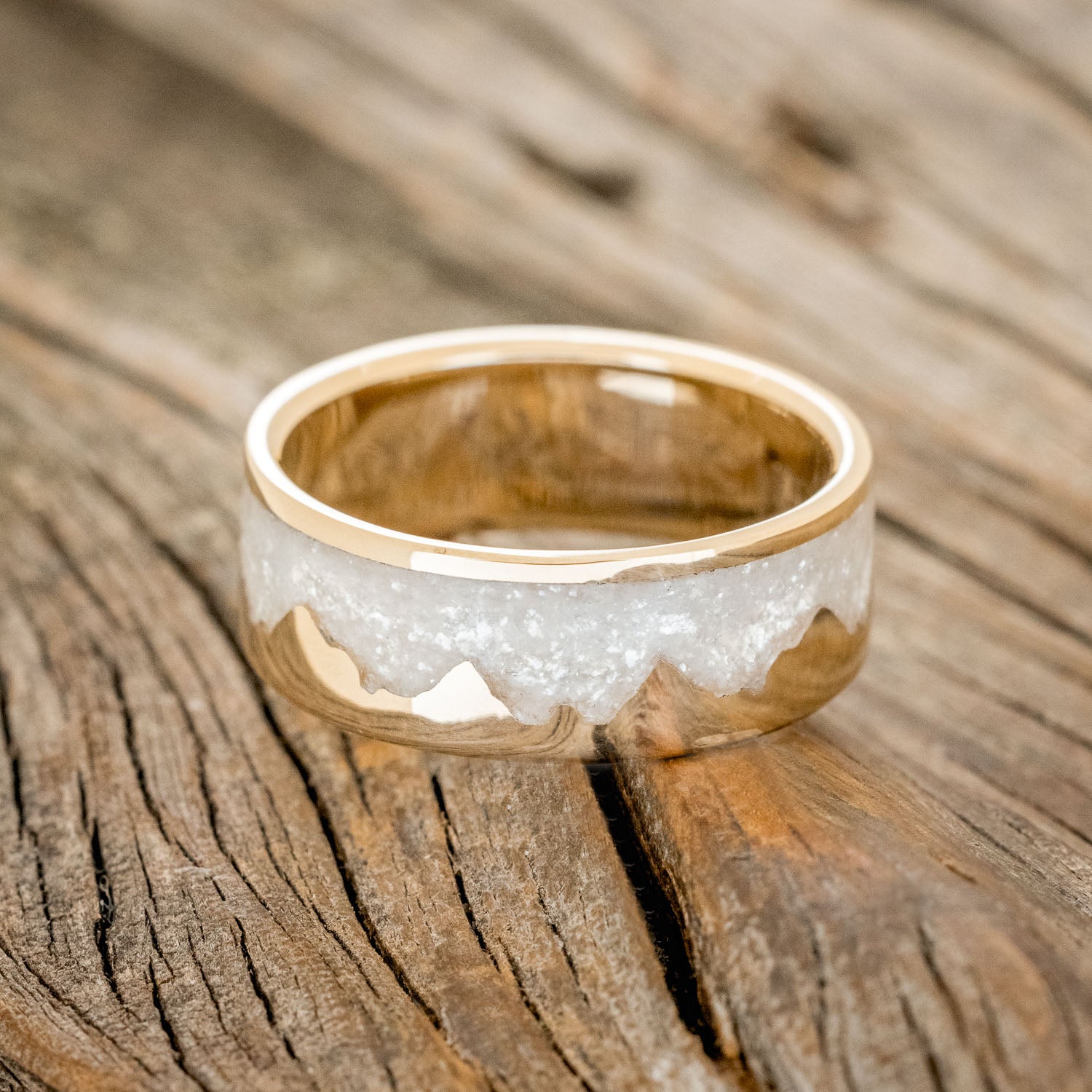 "HELIOS" - DIAMOND DUST MOUNTAIN RANGE WEDDING RING-3