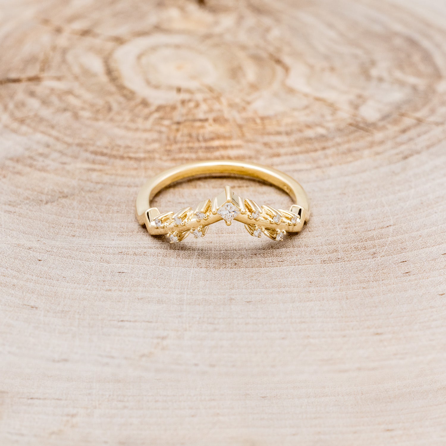 "PERSEPHONE" - BRIDAL SUITE - MARQUISE-CUT MOISSANITE ENGAGEMENT RING WITH DIAMOND ACCENTS & TWO DIAMOND TRACERS-19