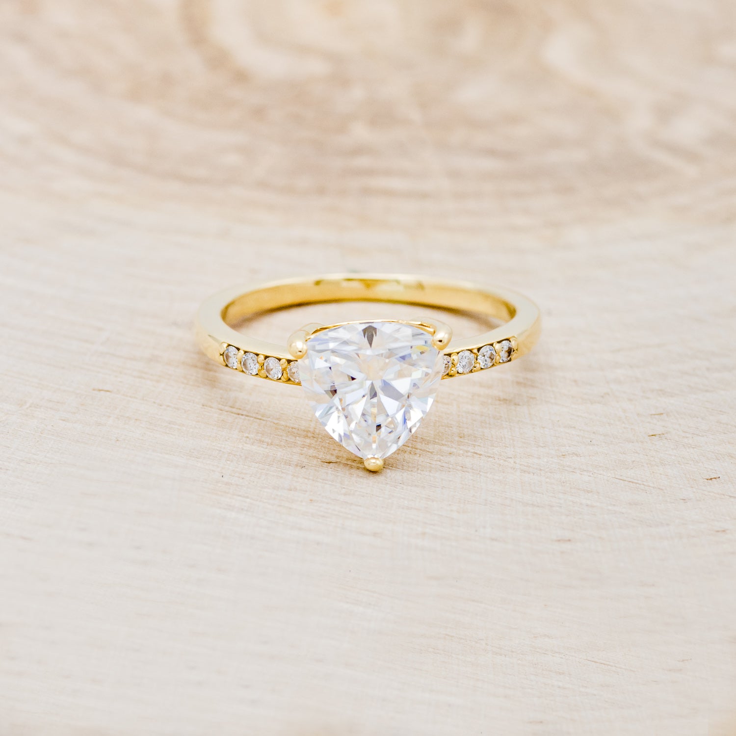 "PIPER" - TRILLION CUT MOISSANITE ENGAGEMENT RING WITH DIAMOND ACCENTS-15