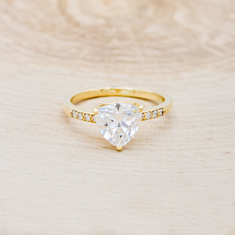 "PIPER" - TRILLION CUT MOISSANITE ENGAGEMENT RING WITH DIAMOND ACCENTS