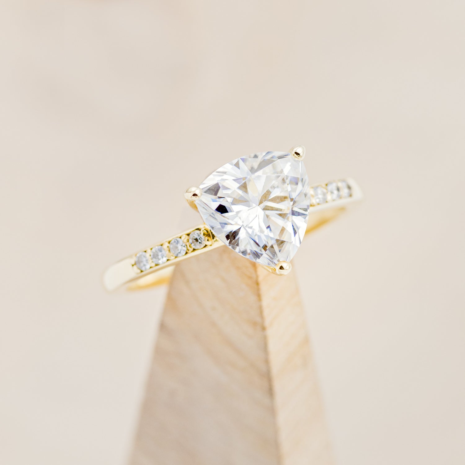 "PIPER" - TRILLION CUT MOISSANITE ENGAGEMENT RING WITH DIAMOND ACCENTS-13