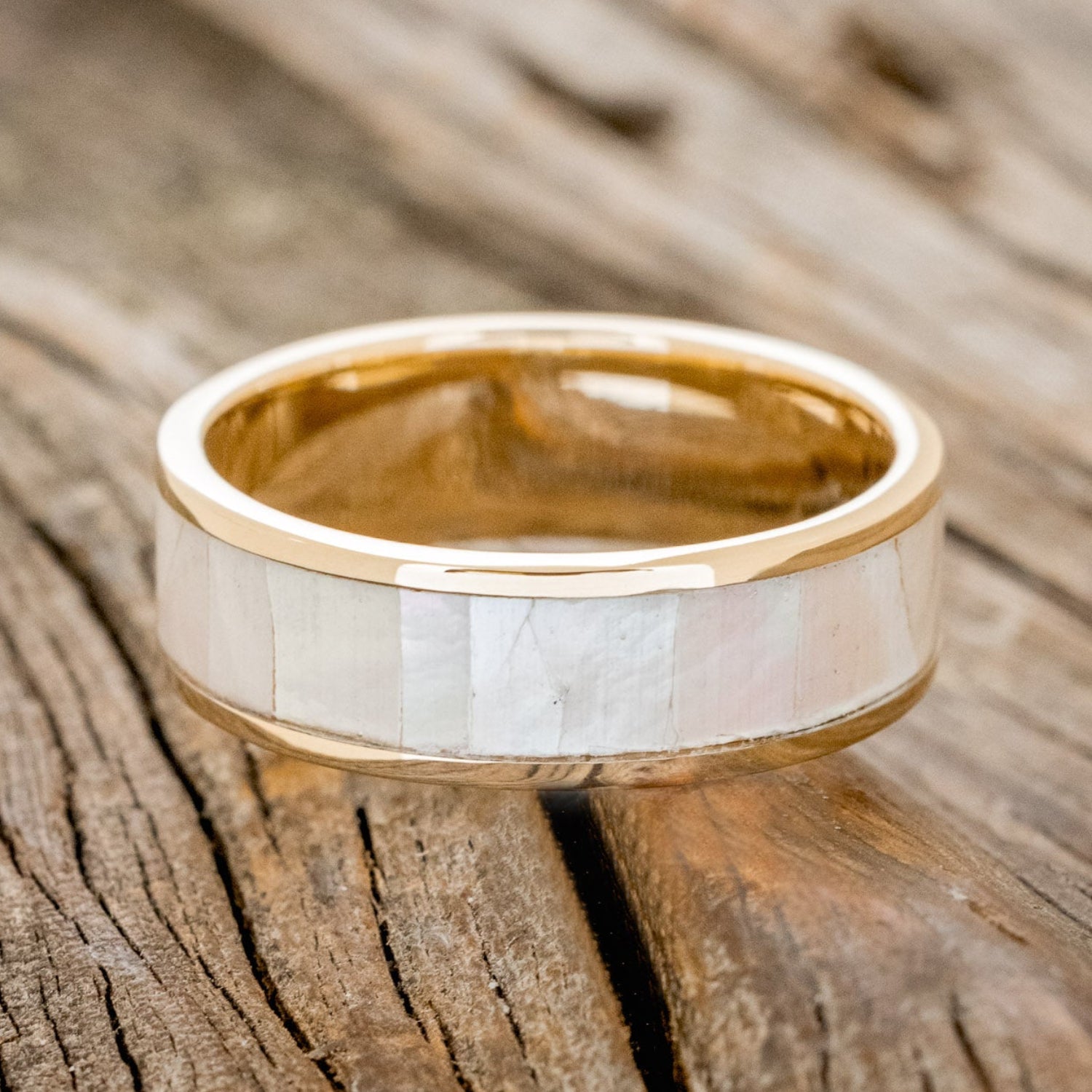 "RAINIER" - MOTHER OF PEARL WEDDING RING-6