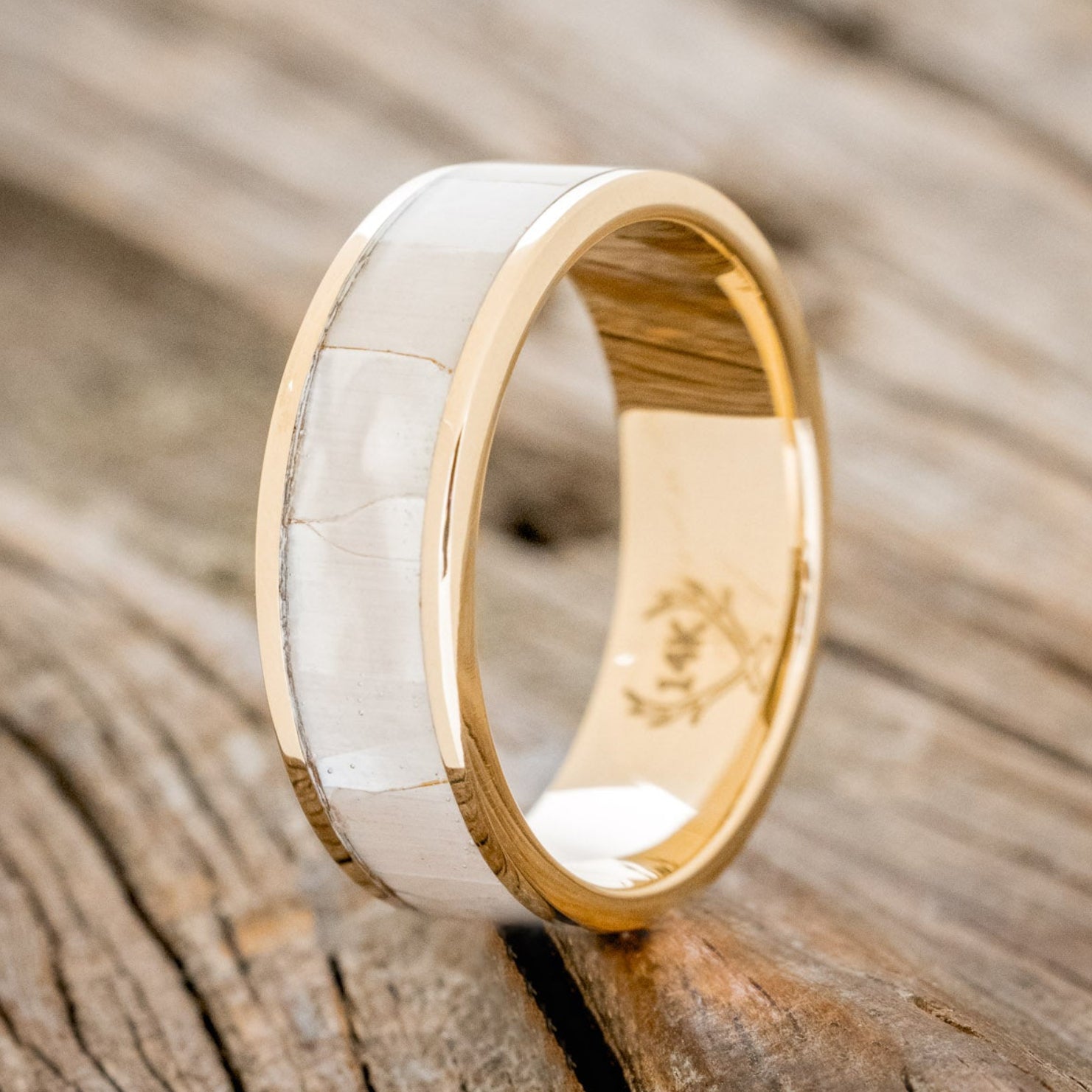 "RAINIER" - MOTHER OF PEARL WEDDING RING-4