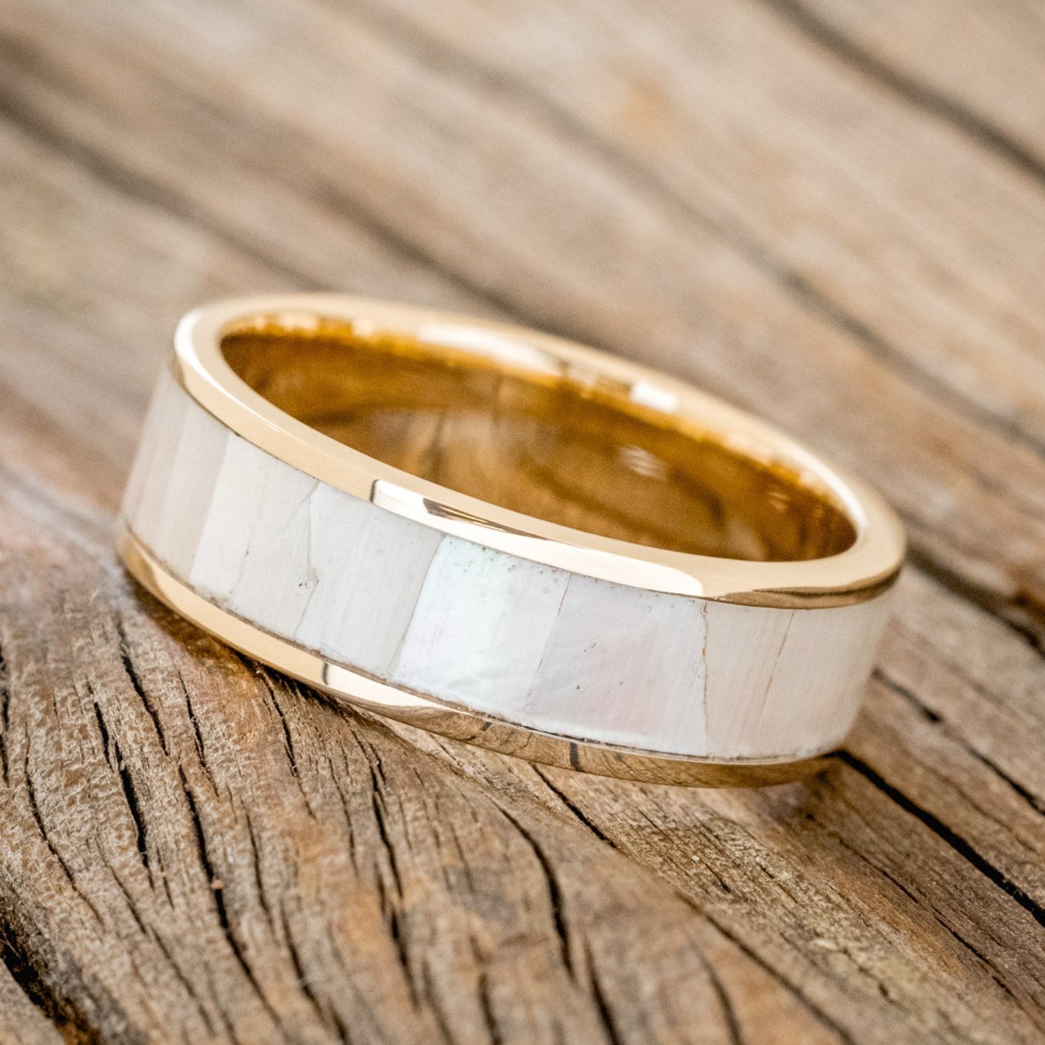 "RAINIER" - MOTHER OF PEARL WEDDING RING-5