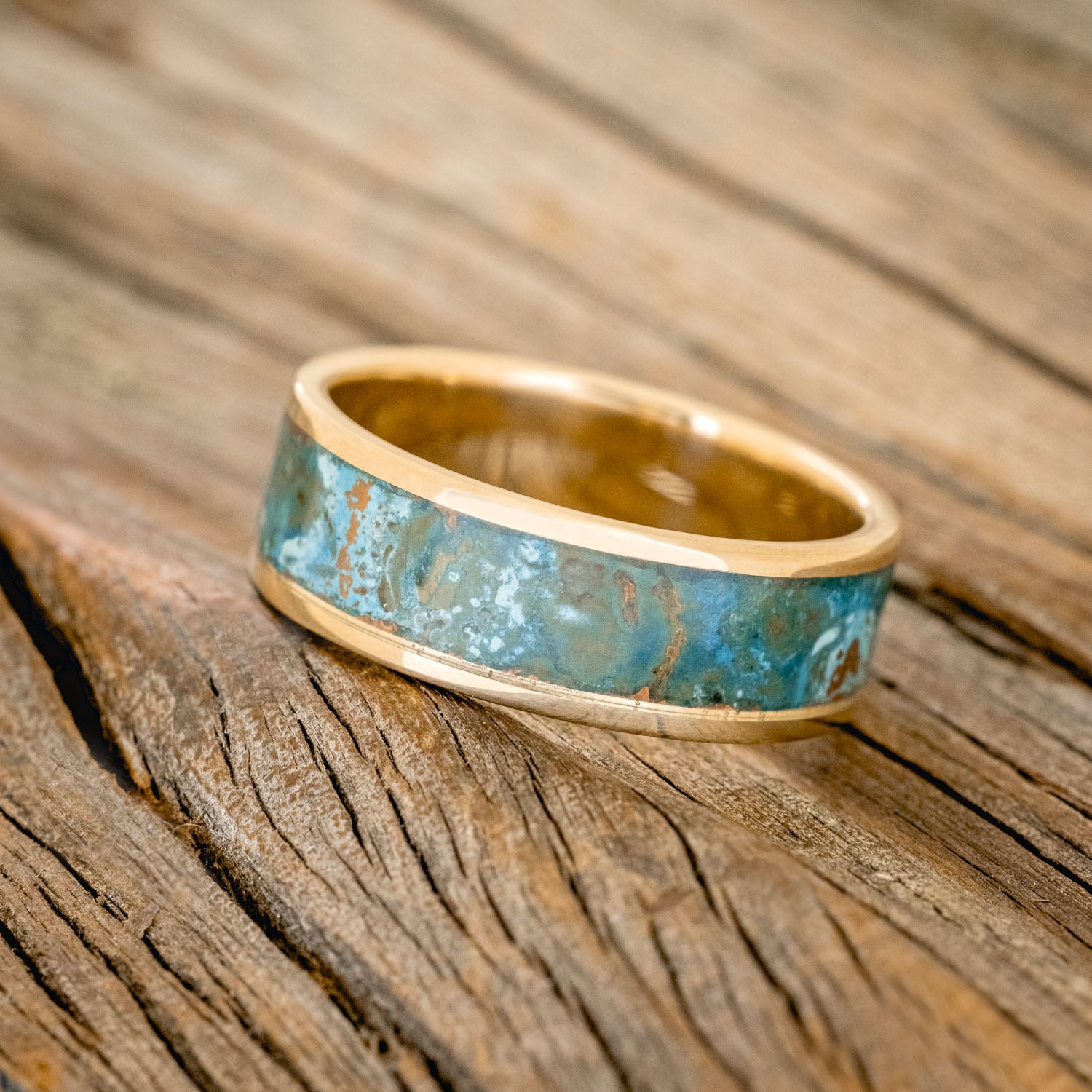 "RAINIER" - PATINA COPPER WEDDING BAND-11