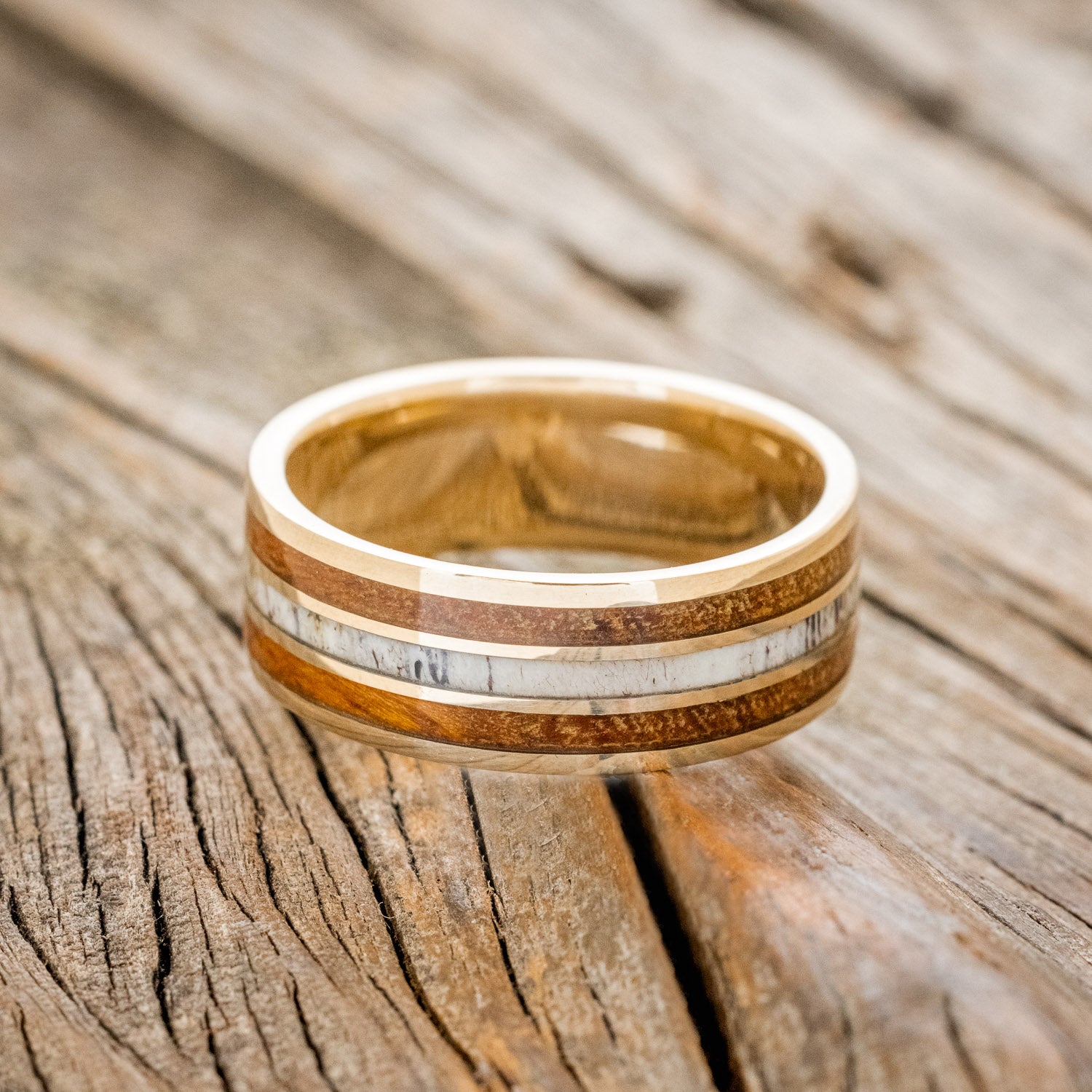 "RIO" - ELK ANTLER & IRONWOOD WEDDING BAND-9