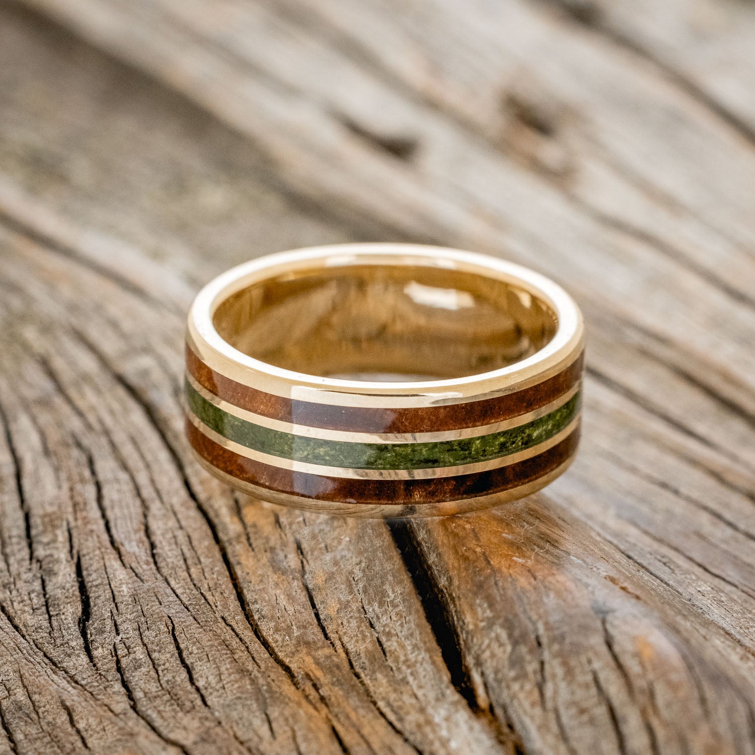 "RIO" - REDWOOD & MOSS WEDDING BAND-18