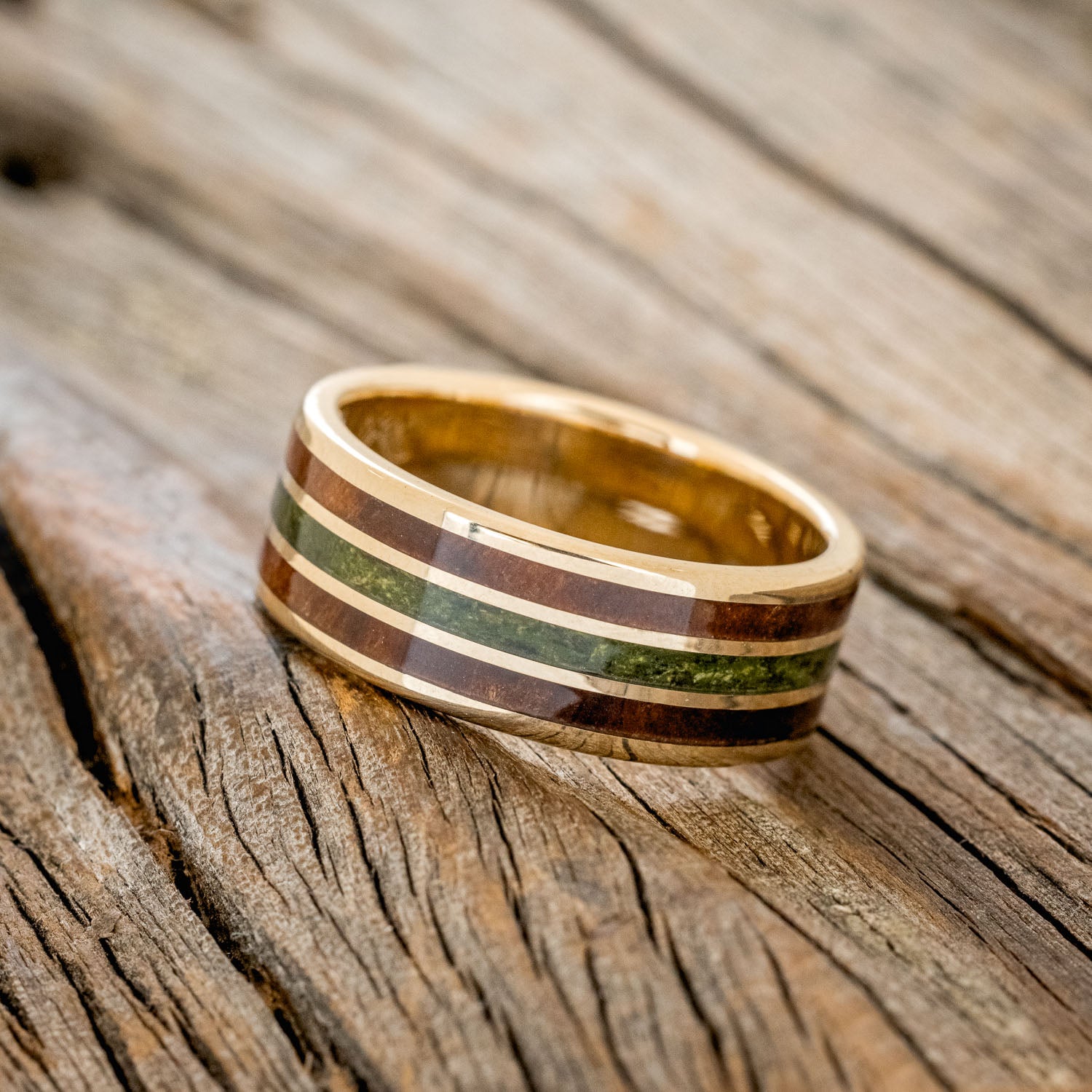 "RIO" - REDWOOD & MOSS WEDDING BAND-17