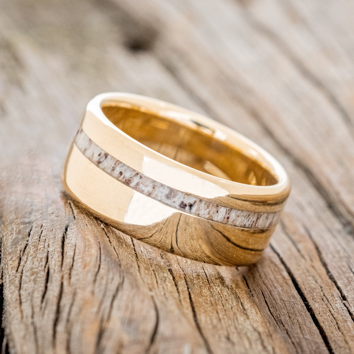 "VERTIGO" - OFFSET ELK ANTLER WEDDING RING-21