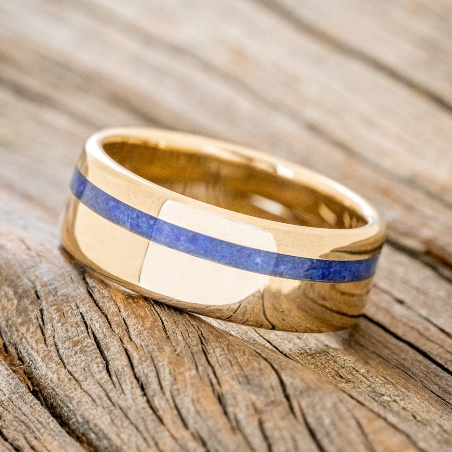 "VERTIGO" - LAPIS LAZULI WEDDING BAND-11