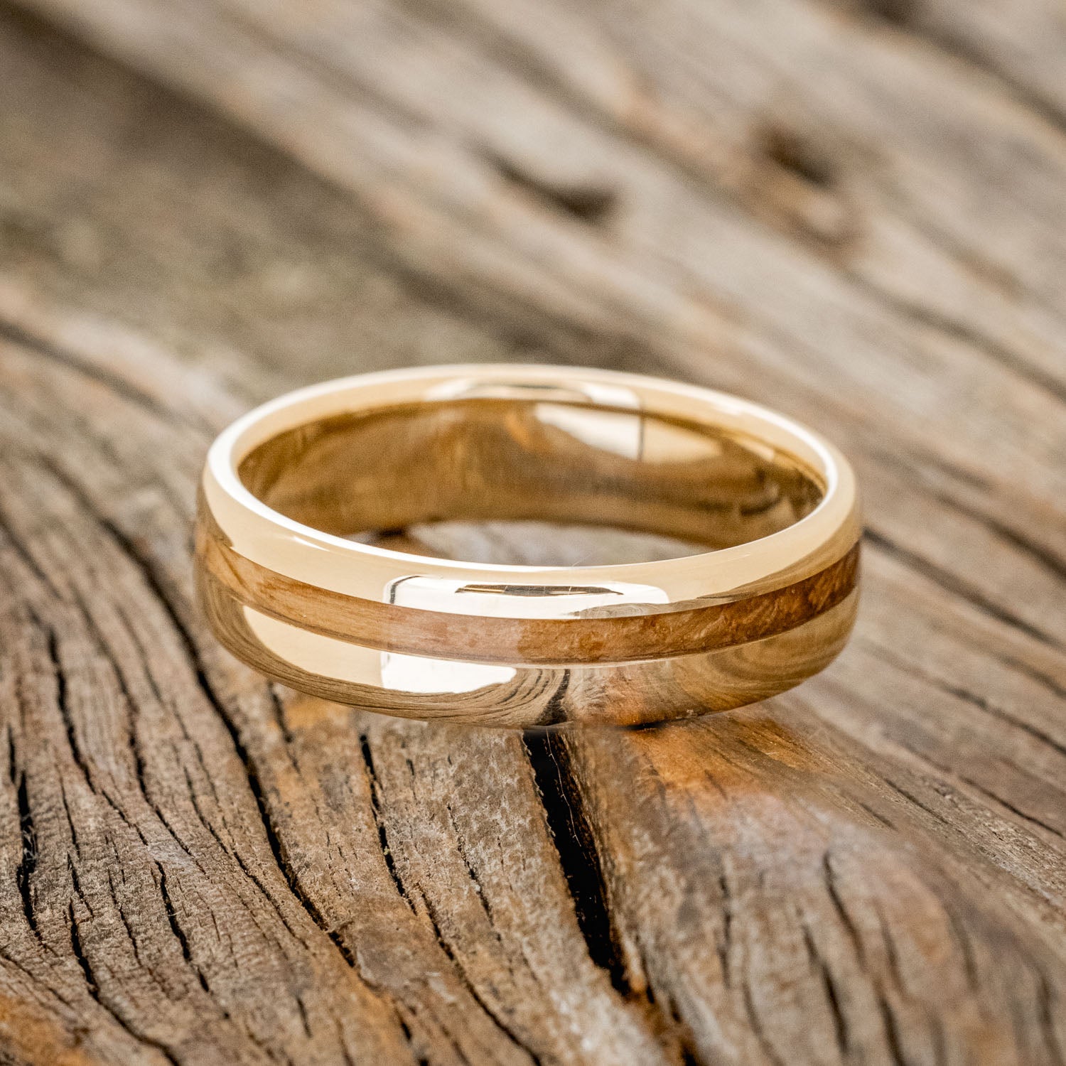 "VERTIGO" - WHISKEY BARREL OAK WEDDING BAND-15