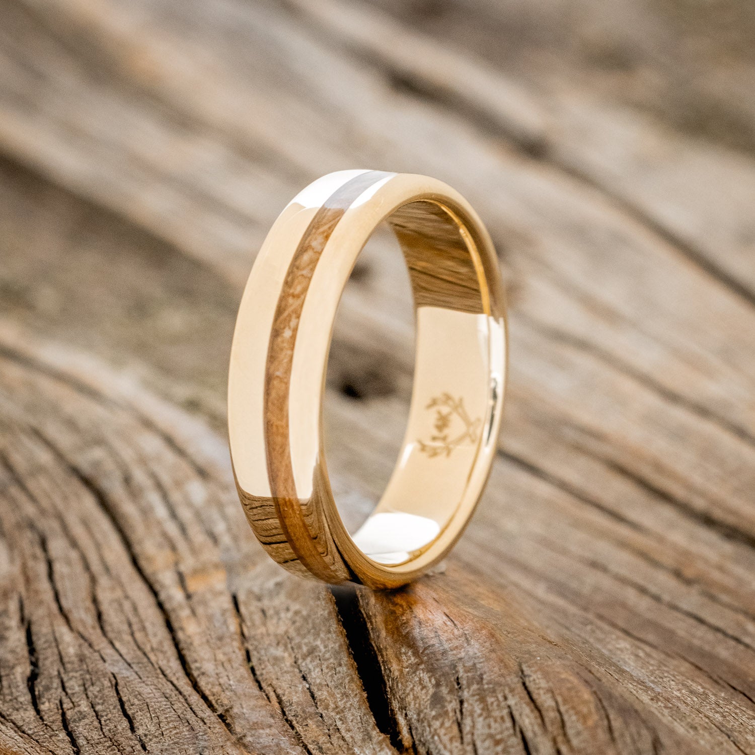 "VERTIGO" - WHISKEY BARREL OAK WEDDING BAND-13