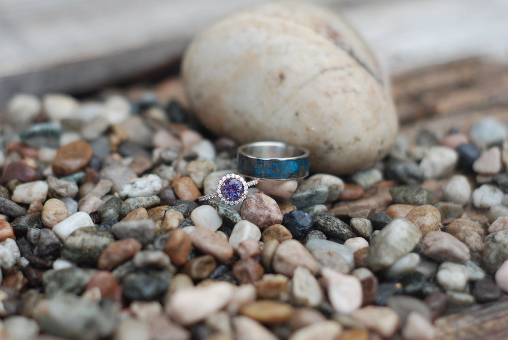 "RAINIER" - PATINA COPPER WEDDING BAND-12