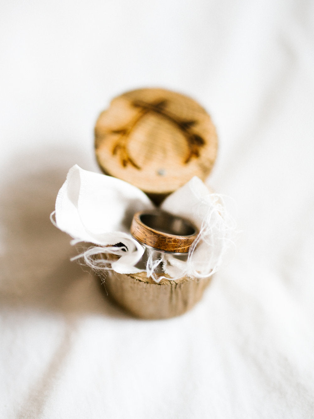 "EZRA" - WHISKEY BARREL OAK WEDDING BAND - READY TO SHIP-14