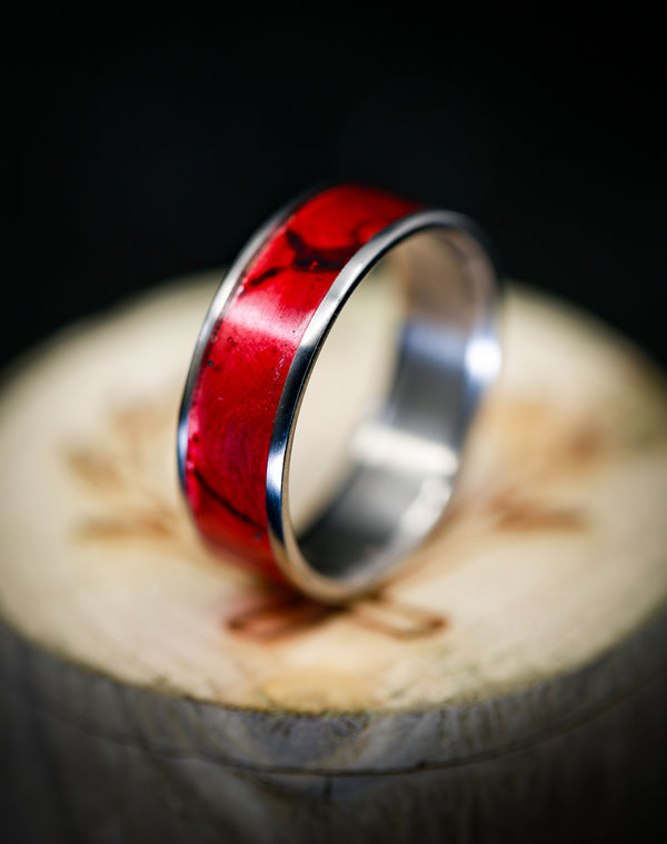 "RAINIER" IN TITANIUM WITH A RED PATINA COPPER INLAY - SIZE 13 3/4