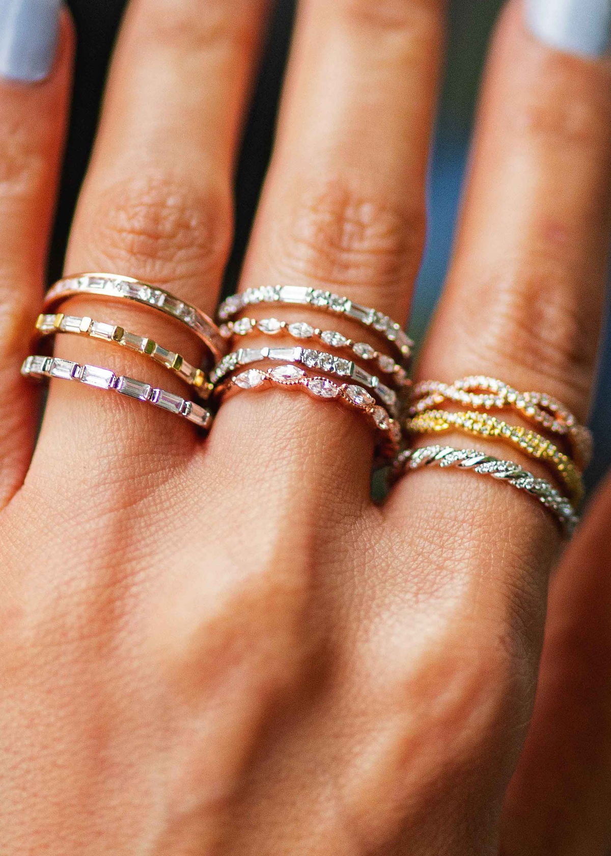 WOMEN'S WEDDING BANDS, RING GUARDS, & TRACERS-Staghead Designs