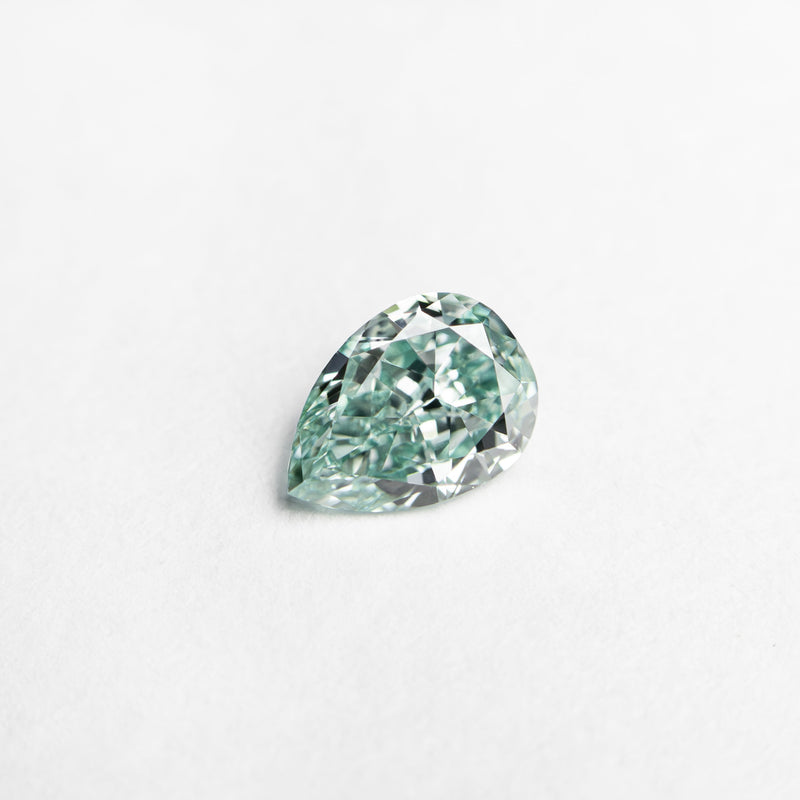 0.32ct 5.48x3.95x2.17mm GIA Fancy Vivid Bluish Green Pear Brilliant 24131-01-Staghead Designs