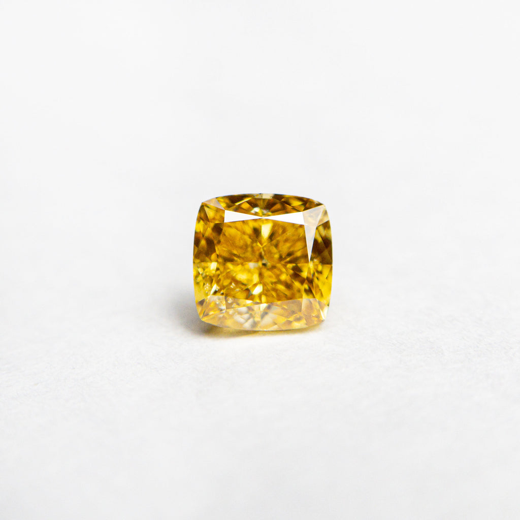 0.50ct 4.31x4.23x2.86mm GIA SI1 Fancy Orange-Yellow Cushion