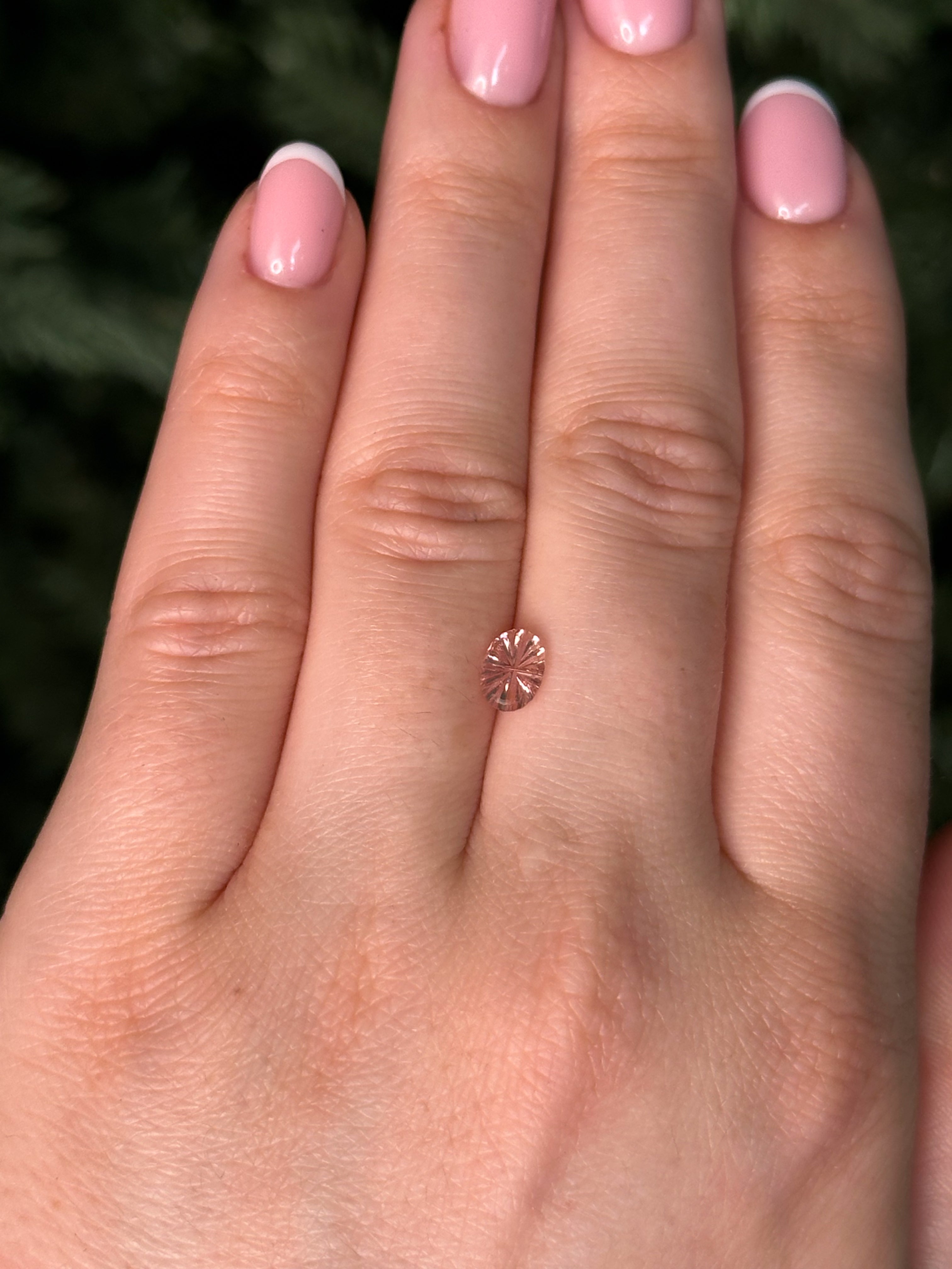 .69ct 6.8x5.3x1.57mm OVAL STARBRITE CUT NATURAL PEACH MADAGASCAR SAPPHIRE-Staghead Designs