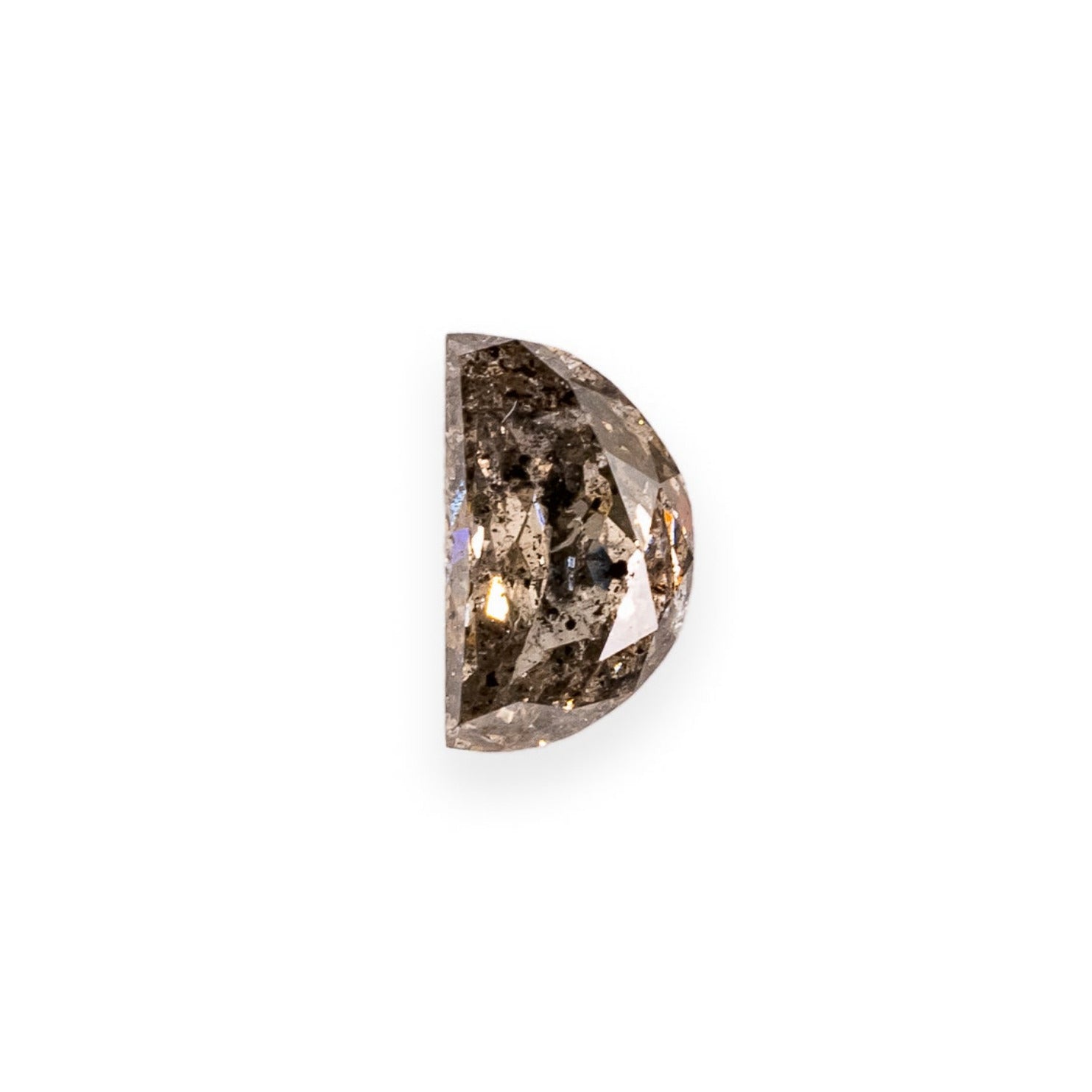 0.65ct 6.57x3.84mm HALF MOON DOUBLE CUT SALT & PEPPER DIAMOND-1