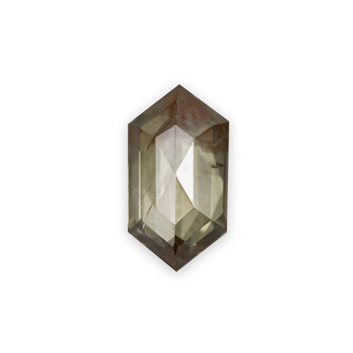 0.81ct 8.22x4.34x2.32mm HEXAGON DOUBLE CUT CHAMPAGNE SALT & PEPPER DIAMOND