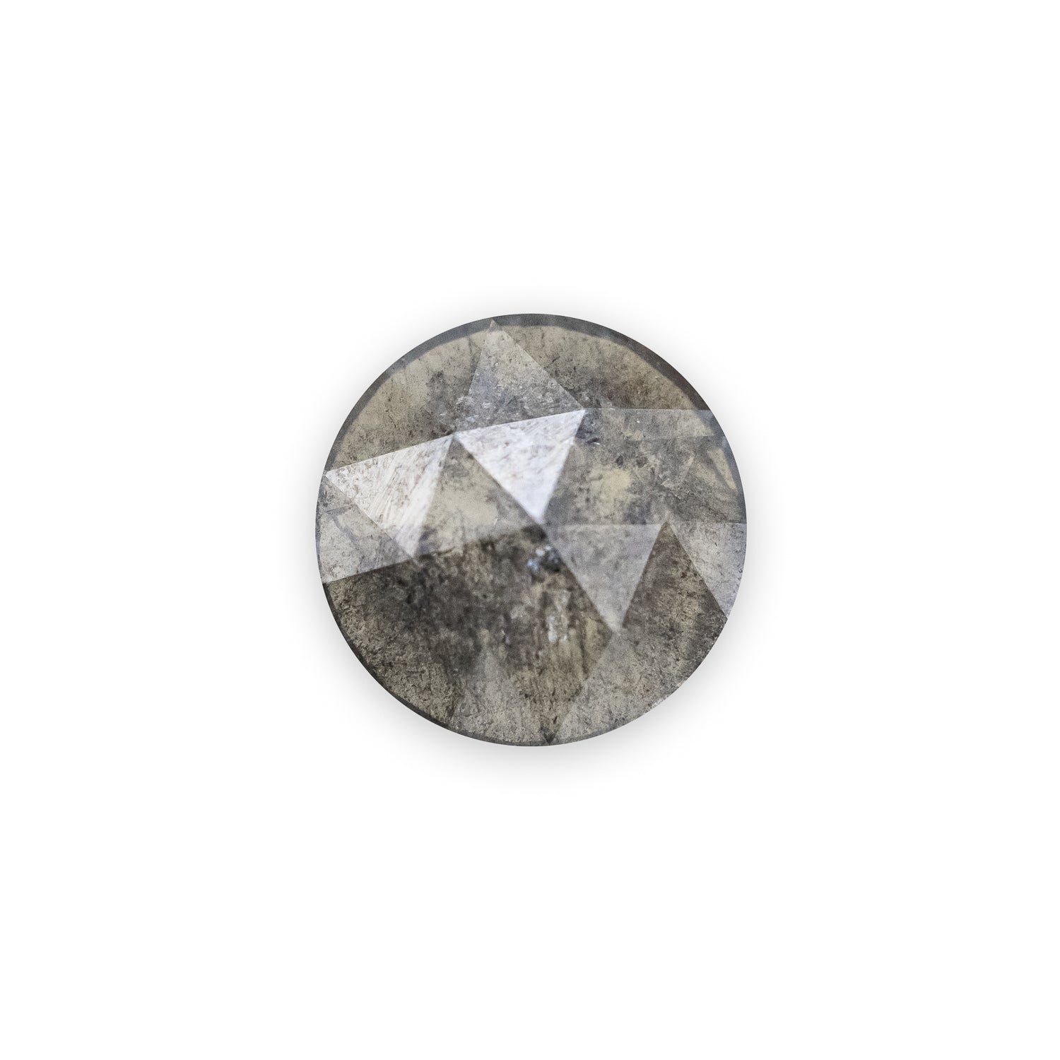 0.86ct 6.3x2.38x2.37mm Round Double Cut Salt & Pepper Diamond