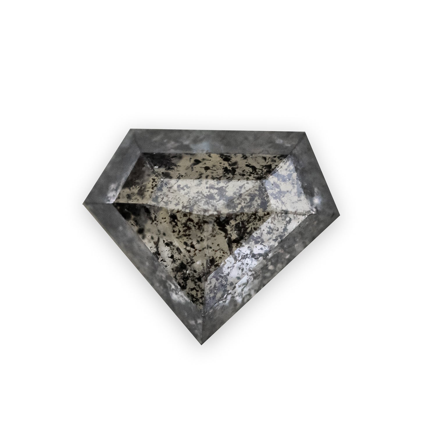 0.87ct 6.64x5.66x3.06mm SHIELD DOUBLE CUT SALT & PEPPER DIAMOND-Staghead Designs