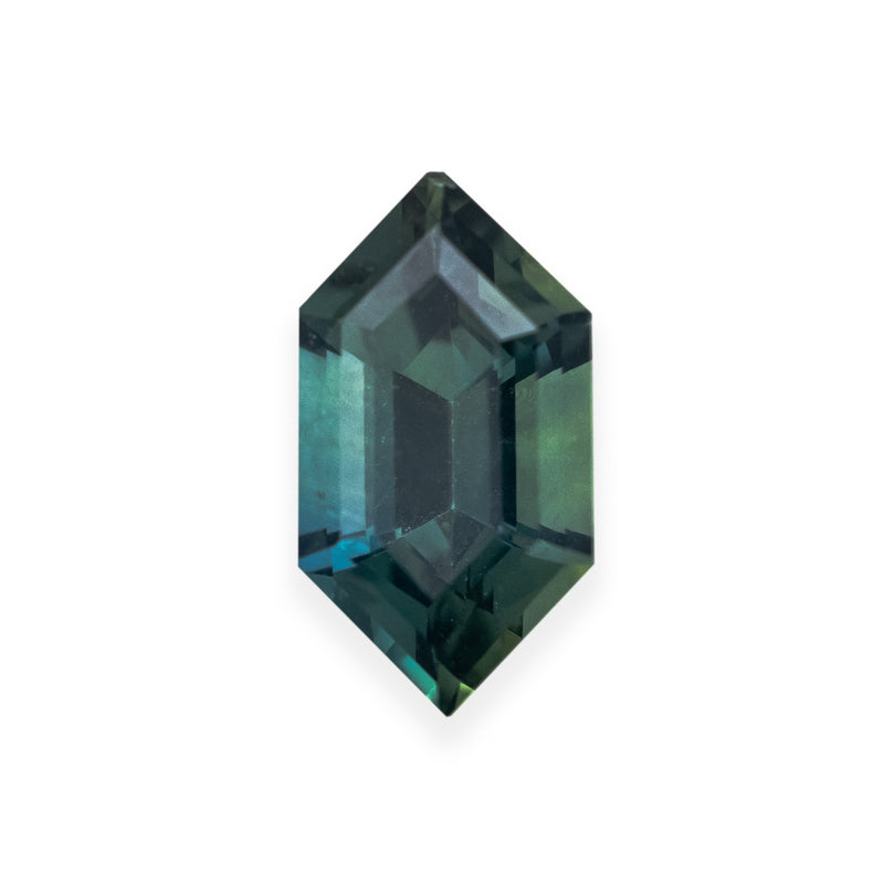 1.21ct 9.2x5x3.5mm ELONGATED HEXAGON CUT GREEN SAPPHIRE-Staghead Designs