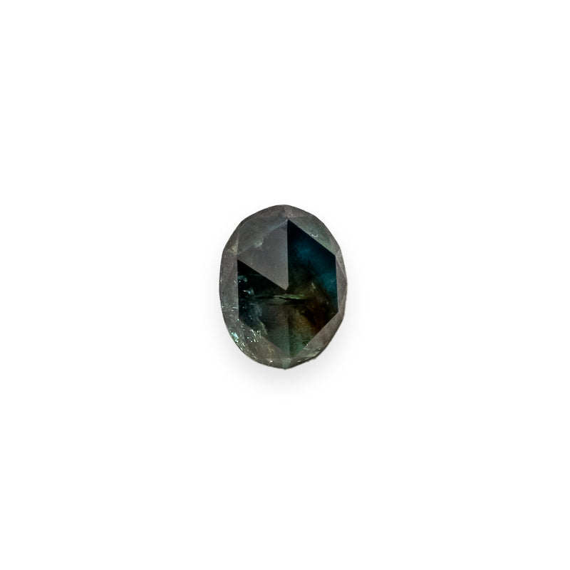 1.34ct 7.34x5.83x2.79mm OVAL ROSE CUT GREEN TEAL BI-COLOR MADAGASCAR SAPPHIRE-1