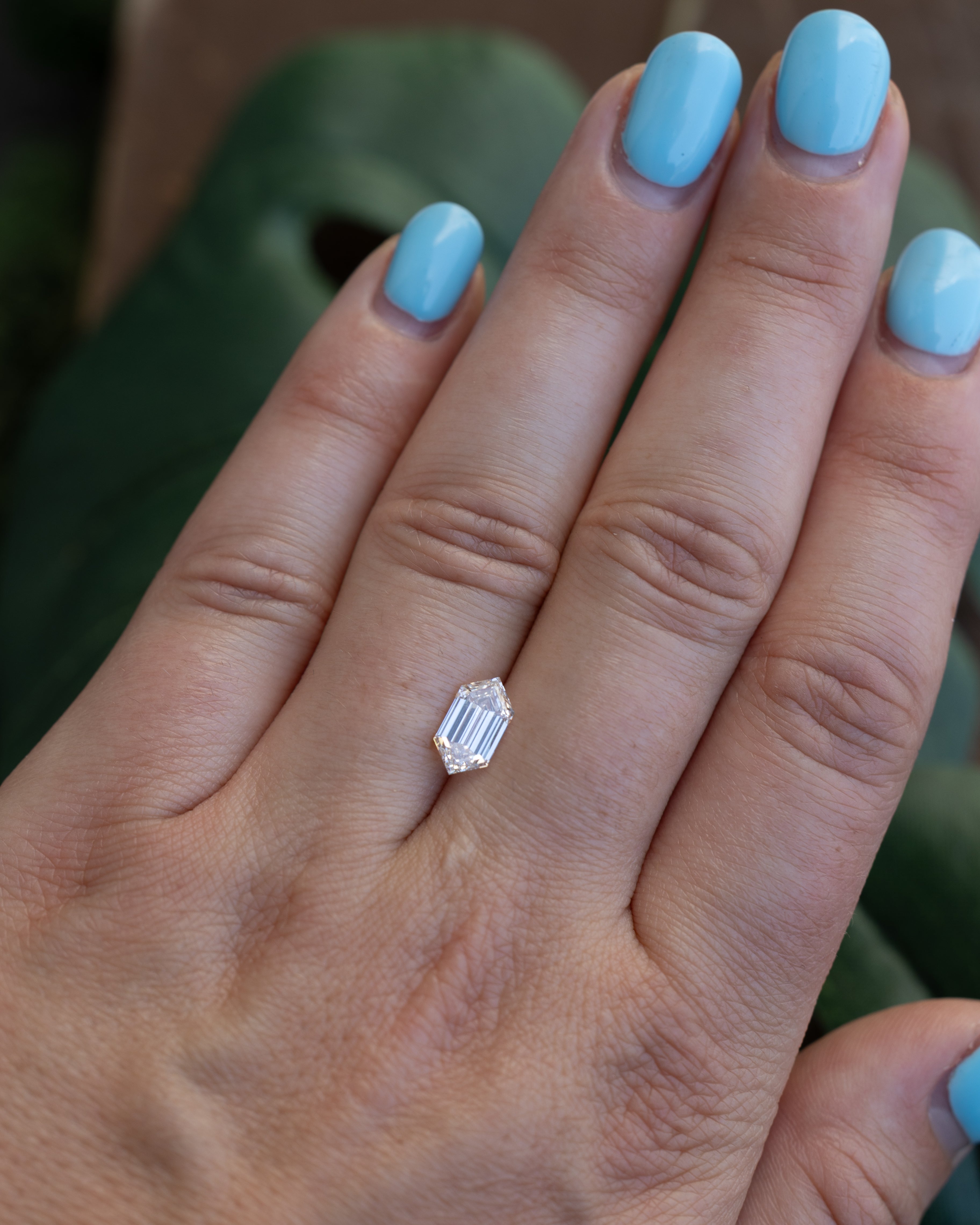 1.5ct 10.2x5.38x3.59mm ELONGATED HEXAGON DUCHESS STEP CUT LAB-GROWN DIAMOND - GIA VVS2 D-Staghead Designs