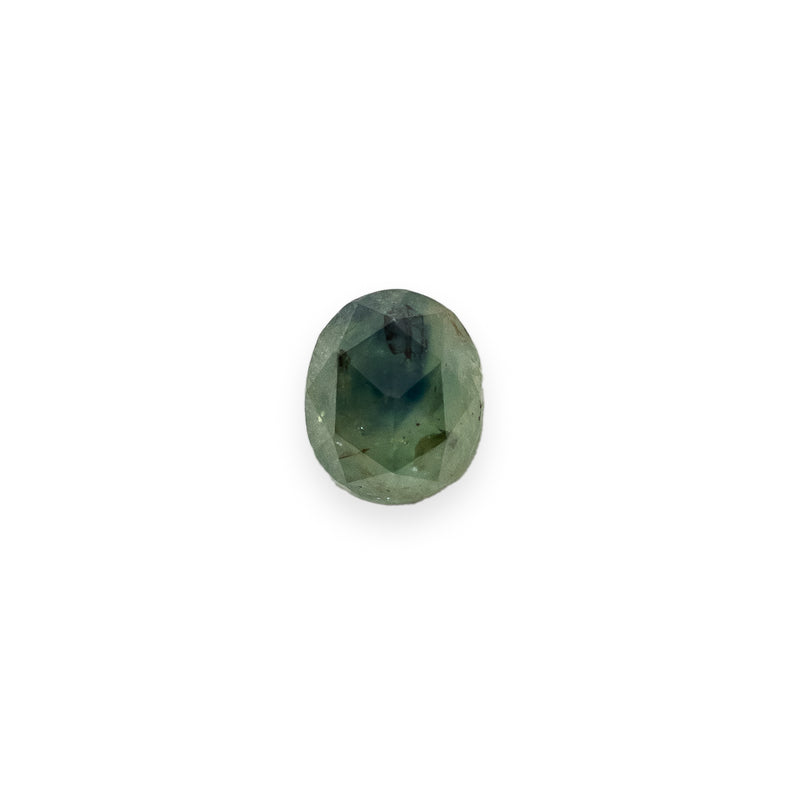 1.64ct 7.01x5.82x4.5mm OVAL ROSE CUT GREEN BLUE MADAGASCAR SAPPHIRE-1