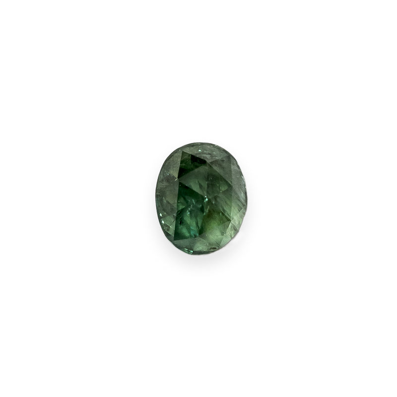 1.68ct 7.24x5.96x4.4mm OVAL ROSE CUT GREEN MADAGASCAR SAPPHIRE-1