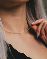 FACETED BEAD SATURN CHAIN NECKLACE IN 14K YELLOW GOLD-8