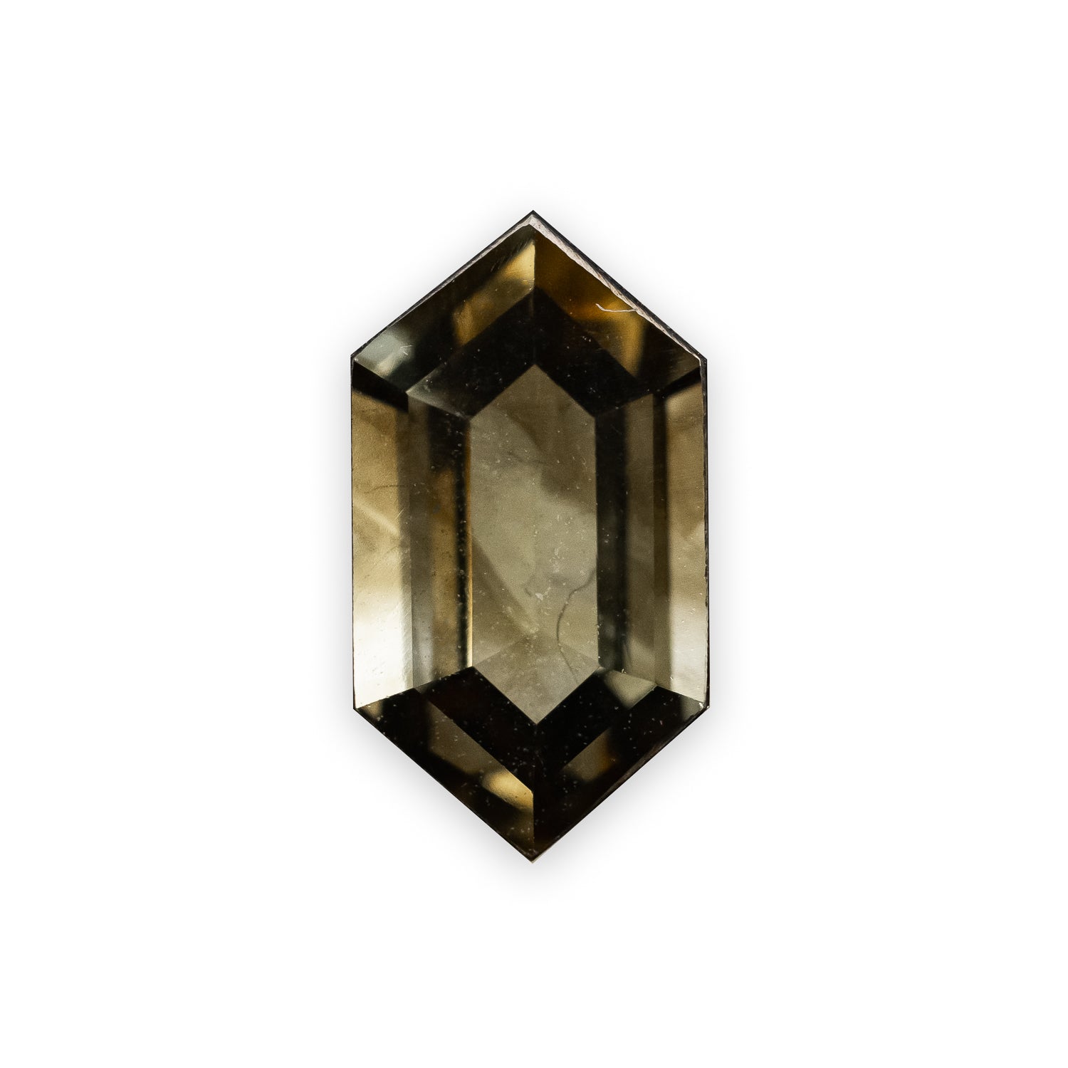 0.87ct 9.04x5x1.53mm HEXAGON ROSECUT CHAMPAGNE SALT & PEPPER DIAMOND-Staghead Designs