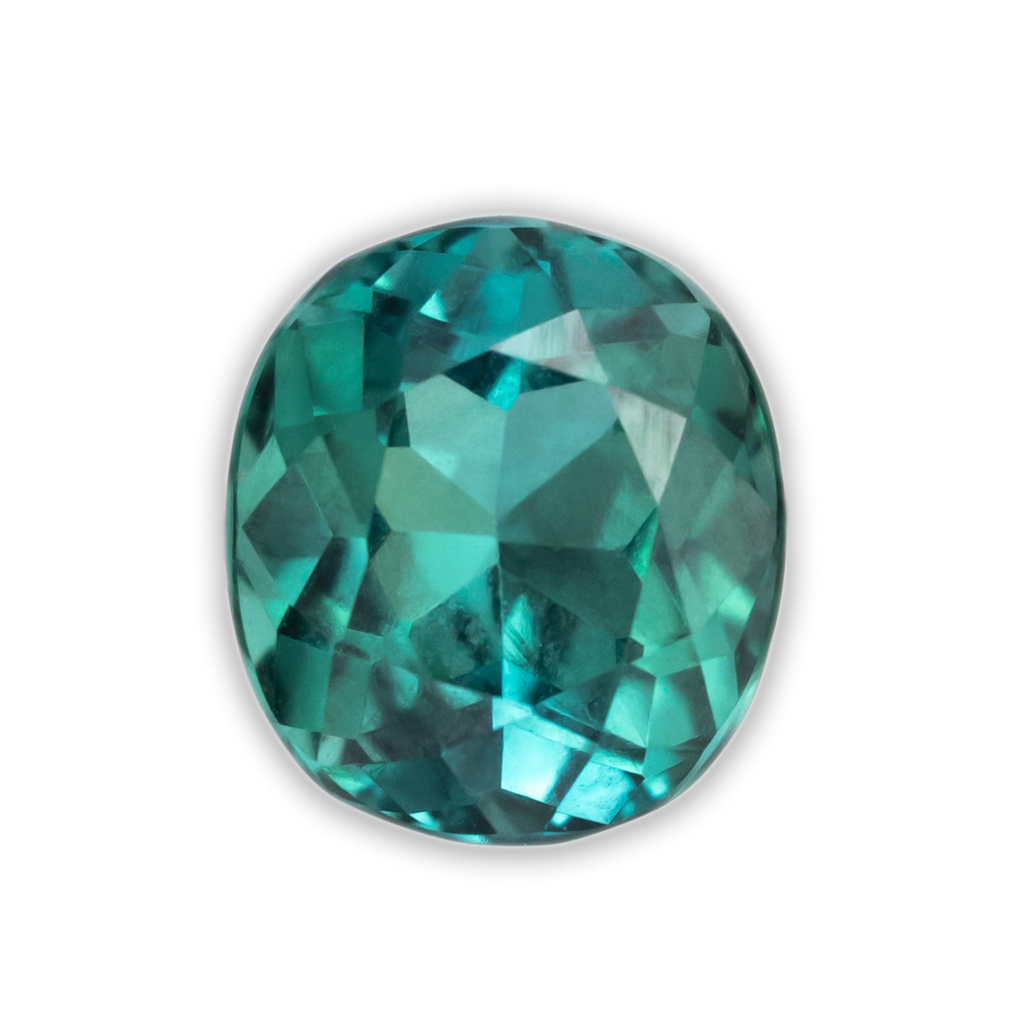 1.39ct 7.1x6.3mm CUSHION BRILLIANT CUT GREEN TOURMALINE-Staghead Designs