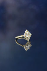 "NORTH STAR" - OVAL MOISSANITE ENGAGEMENT RING WITH DIAMOND HALO - READY TO SHIP