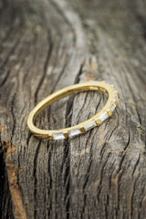 BAGUETTE CUT DIAMONDS ANNIVERSARY BAND - 14K YELLOW GOLD - SIZE 6 1/2-Staghead Designs