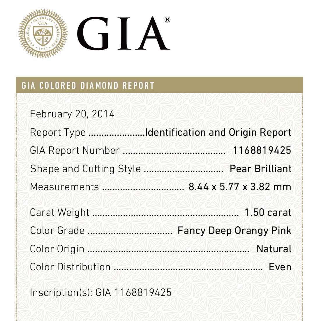 1.50ct 8.44x5.77x3.82mm GIA Fancy Deep Orangy Pink Pear Brilliant 🇦🇺 24152-01-Staghead Designs