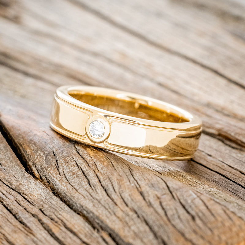 Chevron Low Dome Ring With Round Diamond – Vale Jewelry