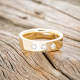 14K GOLD MEN'S ENGAGEMENT RING WITH DIAMOND ACCENTS