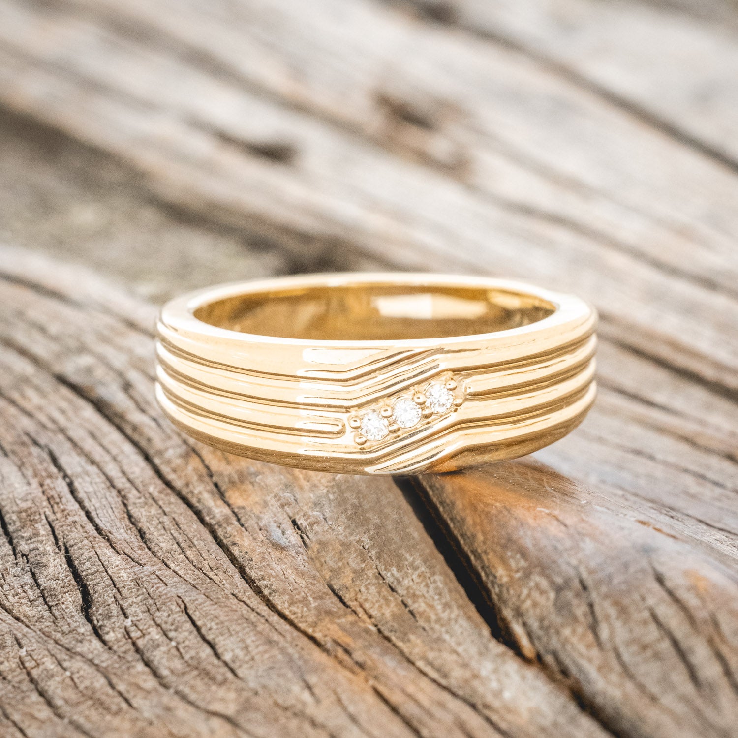 MEN'S ENGAGEMENT RING WITH THREE DIAMOND ACCENTS-3