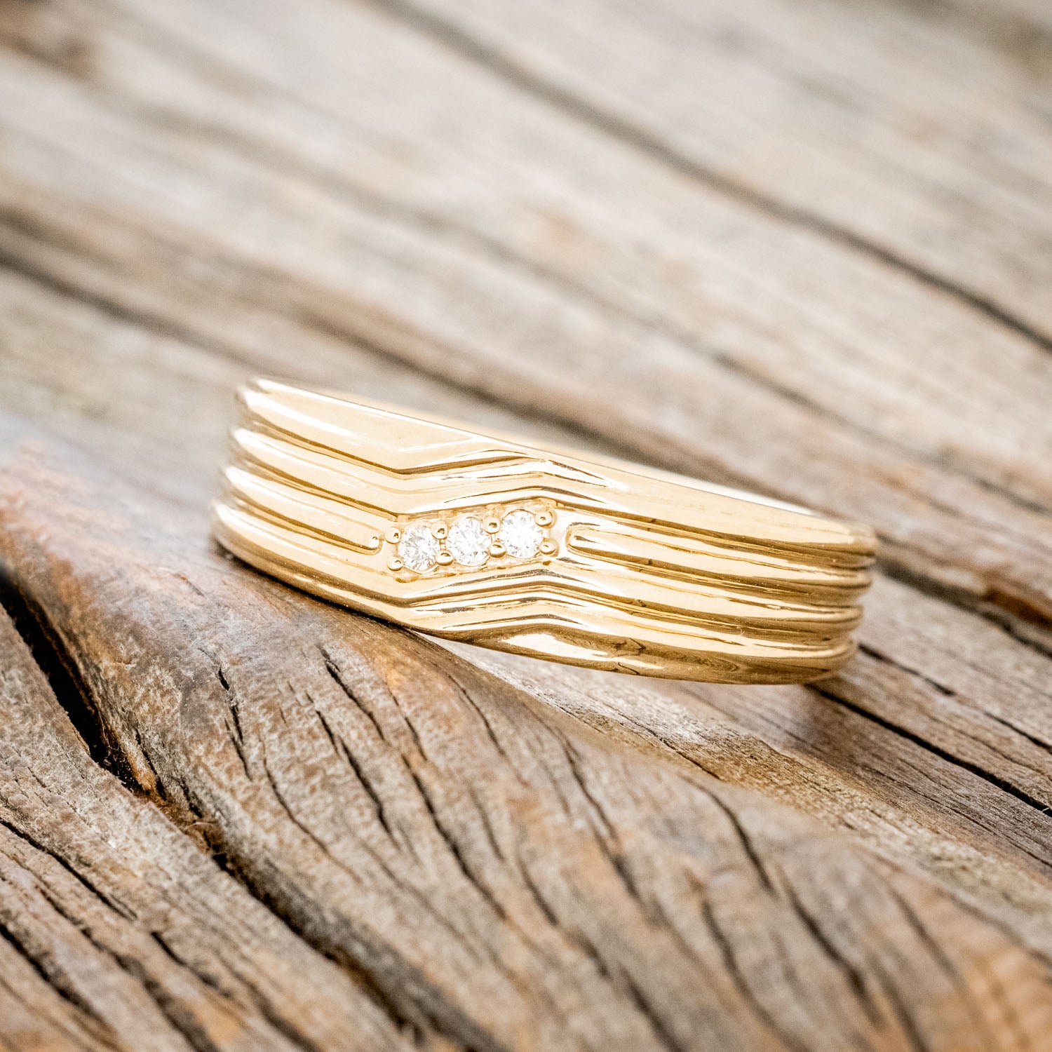 MEN'S ENGAGEMENT RING WITH THREE DIAMOND ACCENTS-2