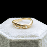 ANTIQUE 18K YELLOW GOLD MULTI DIAMOND RING WITH A BRUSHED FINISH-Staghead Designs